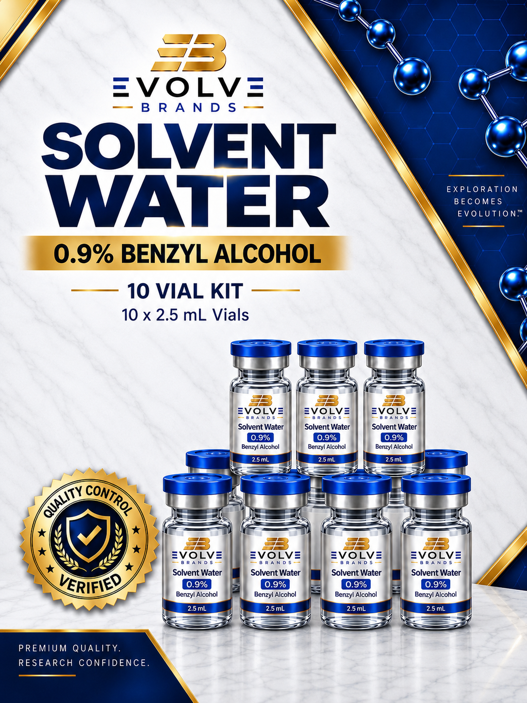 X WATER KIT 10 VIALS SOLVENT WATER 0.9% BENZYL ALCOHOL