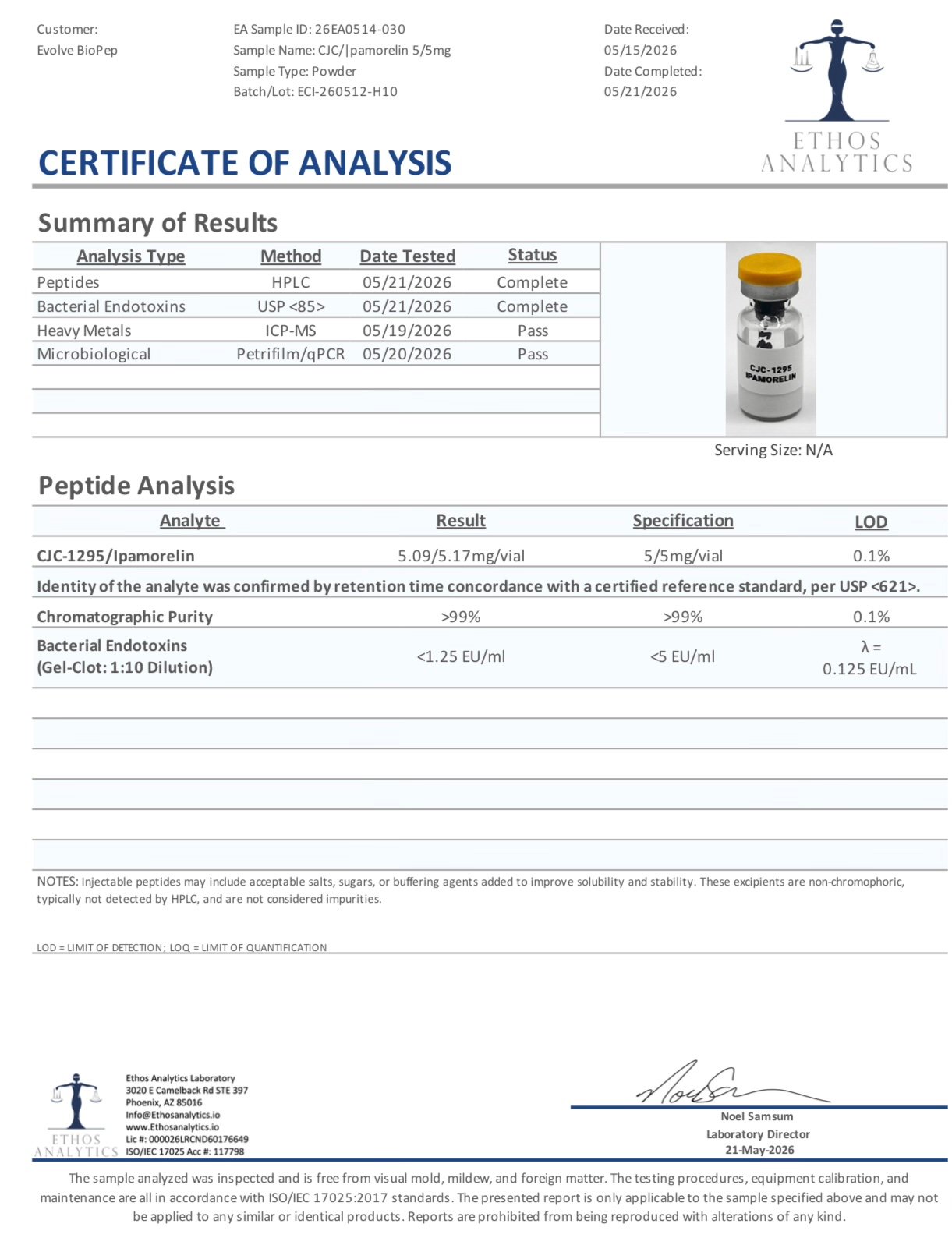 CJC-1295 (NODAC) / IPAMORELIN 10MG