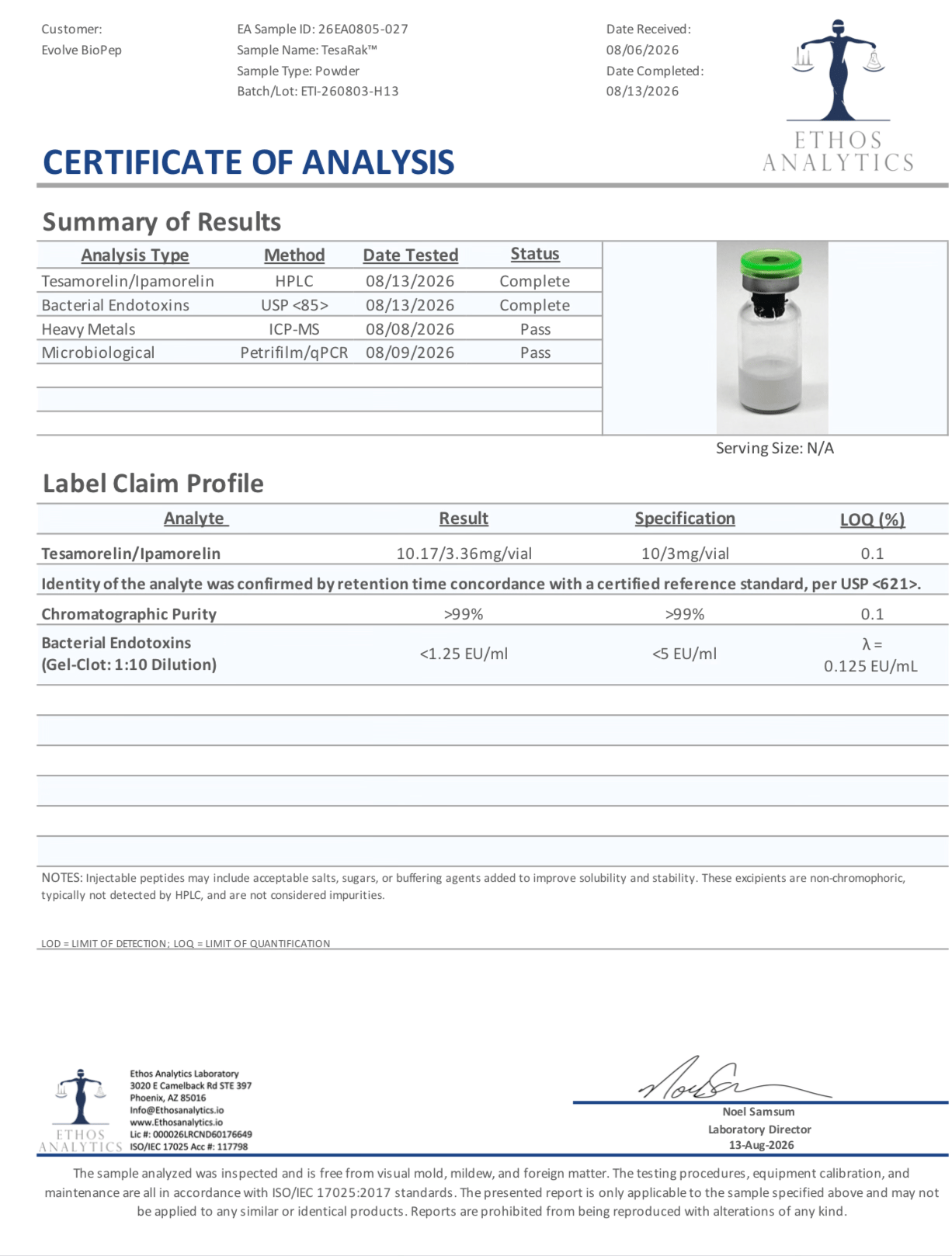 TESAMORELIN IPAMORELIN 10/3MG TESARAK®️