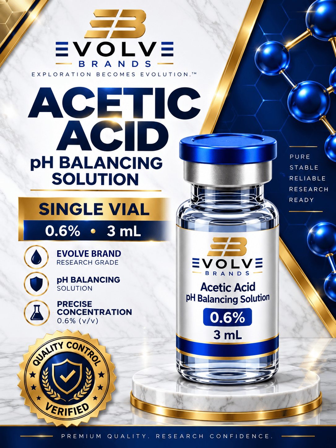 X ACETIC ACID PH BALANCING SOLUTION 0.6% 3ML