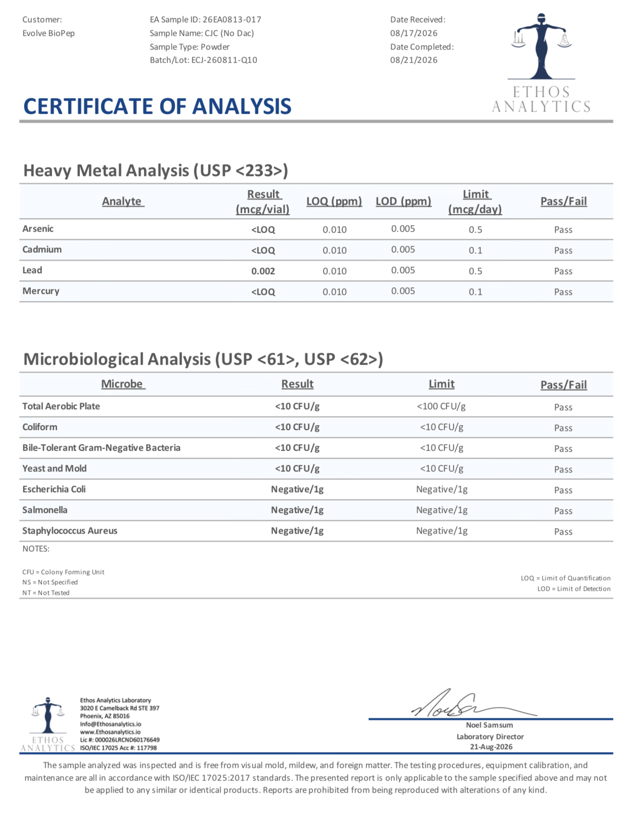 CJC-1295 (NO DAC) 10MG